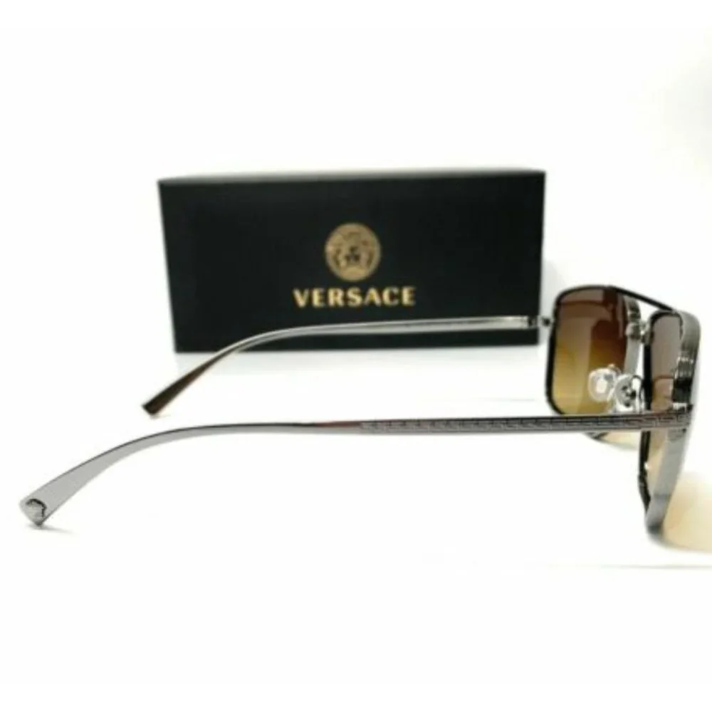 Versace Men's Gunmetal Brown Sunglasses!